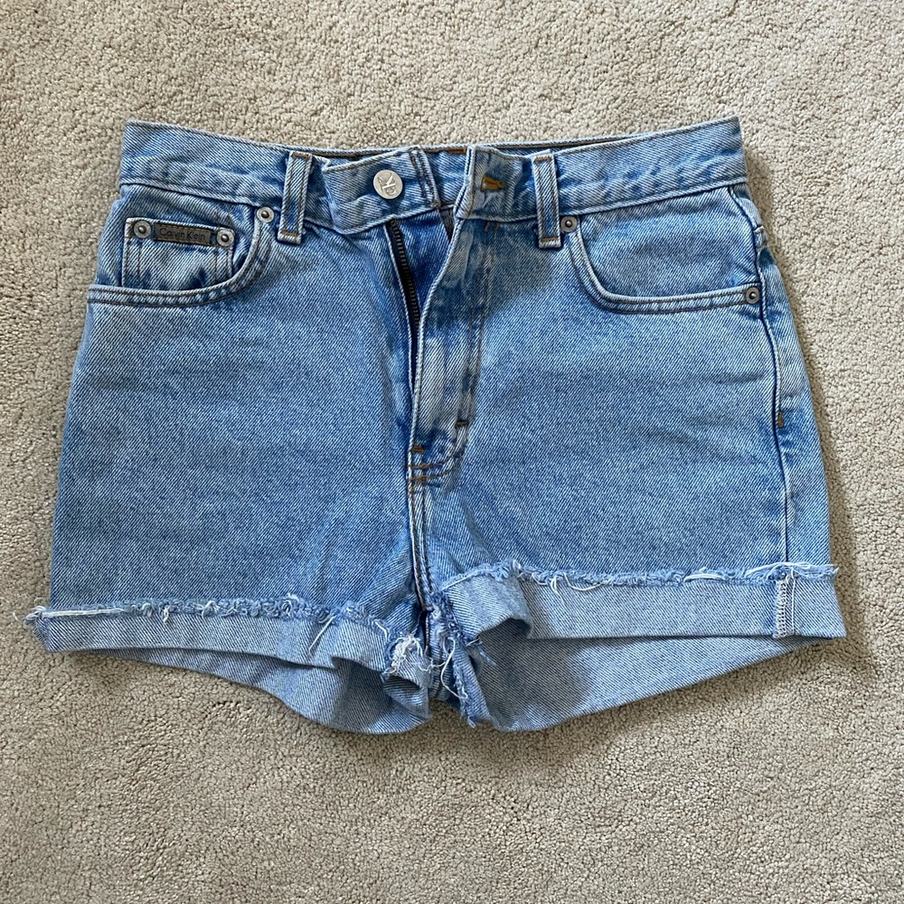 Calvin Klein high waisted denim shorts
